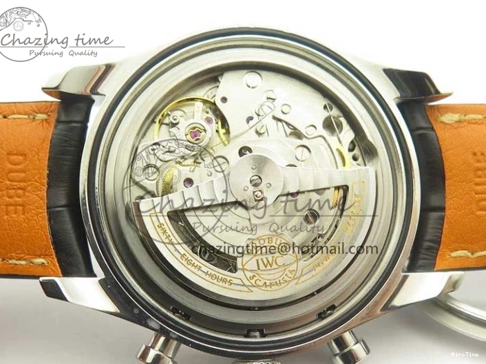 MIROTIME 0822 Portugieser Chrono  42 IW390403 ZF 1:1 Best Edition White Dial Blue Hand on Black Leather Strap A WellDesigned 7190